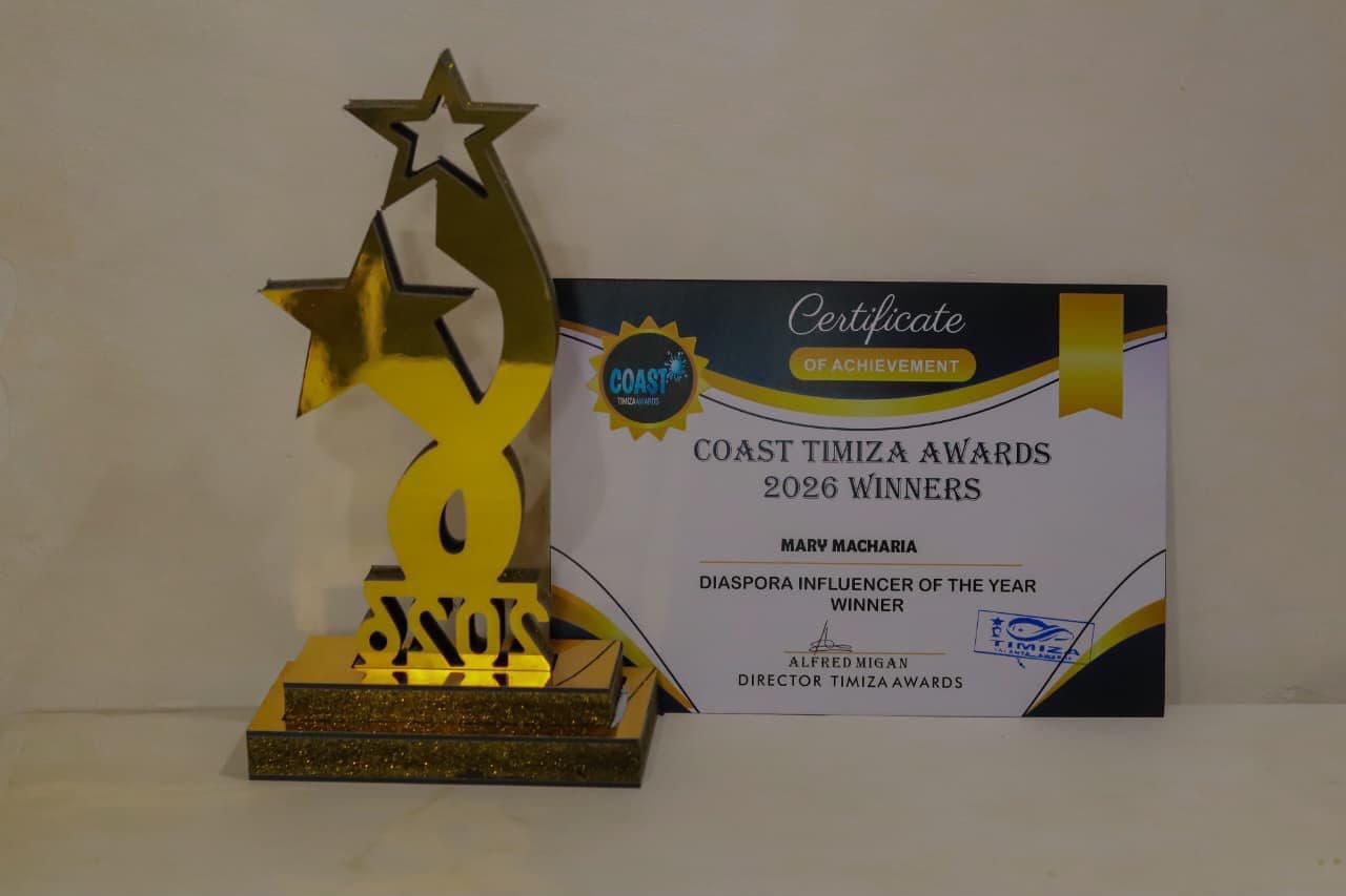 Coast Timiza Awards trophy and winner certificate
